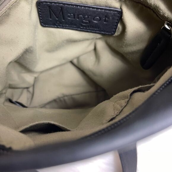 Margot black soft leather crossbody bag with silver tone hardwares. - Picture 8 of 9